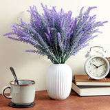 Artificial Lavender Flower Stems - Weather Resistant Artificial Flowers For Outdoors - Realistic Blooms For Wedding Centerpiece - Flexible Stems For Door Wreaths - Pack Of 12, 14" H