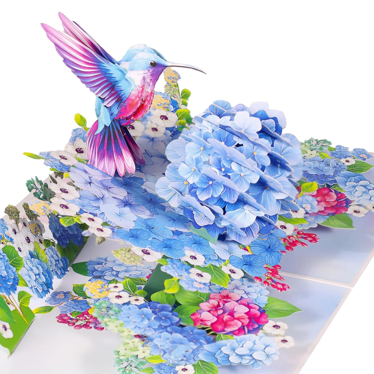 Pop Up Birthday Card For Women, 3D Hummingbird & Hydrangeas, Mother'S Day Popup Card For Women, Mom, Wife, Daughter, Her, Sister, Grandma, Ideal Gift For Valentines, Thank You, Mothers Day , Get Well