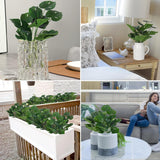 6 Bundles Fake Plants Artificial Tropical Palm Leaves Tree Faux Monstera Shrubs Green Plant Turtle Leaf Stems Uv Resistant Greenery Indoor Outdoor Home Garden Office Bouquet Filler Decor