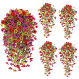 Artificial Fake Hanging Flowers Plants For Outdoor Spring Summer Decoration, 4Pcs Uv Resistant Look Real Trailing Vines For Outside Home Planter Porch Patio Valentine'S Day Decor(Multicolour)