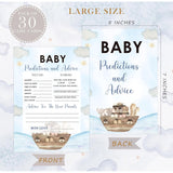 Noah'S Ark Baby Predictions And Advice Cards, Baby Shower Game, Pack Of 30 Game Cards, Gender Neutral Boy Or Girl, Fun Baby Game And Activity - Fa54