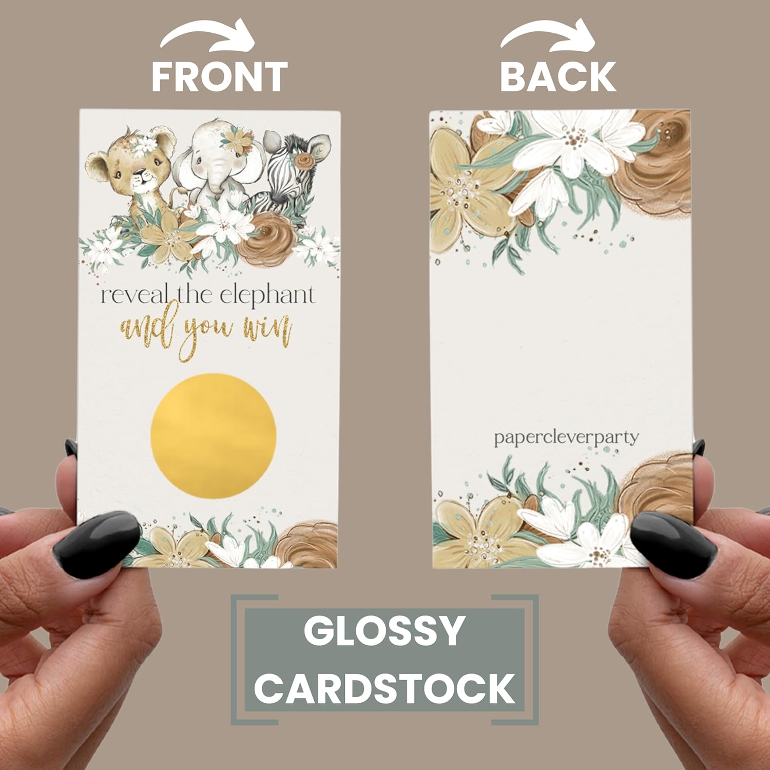 Flora Safari Scratch Off Game Cards - 30 Pack - 25 Losing Tickets & 5 Winning Tickets - Fun Party Game For All Groups - Great For Decorations Or Raffles
