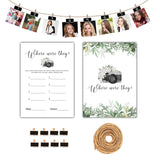 Bridal Shower Games - Where Were They Wedding Shower Party Card Game - Couples Photo Game - Greenery Eucalyptus Themed Bachelorette/Engagement Party Supplies Activities Decorations (A01)