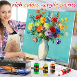 Acrylic Paint Set With 12 Brushes, 36 Colors (59Ml, 2Oz) Art Craft Paints Gifts For Artists Adults Beginners Painters, Halloween Pumpkin Canvas Ceramic Wood Rock Painting Kit Art Supplies