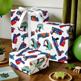 Gun Wrapping Paper Roll - Mini Roll - 17 Inch X 9.8 Feet - Cartoon Gun Toys Wrapping Paper, Perfect For Boys Birthday, Baby Shower, Game Lover