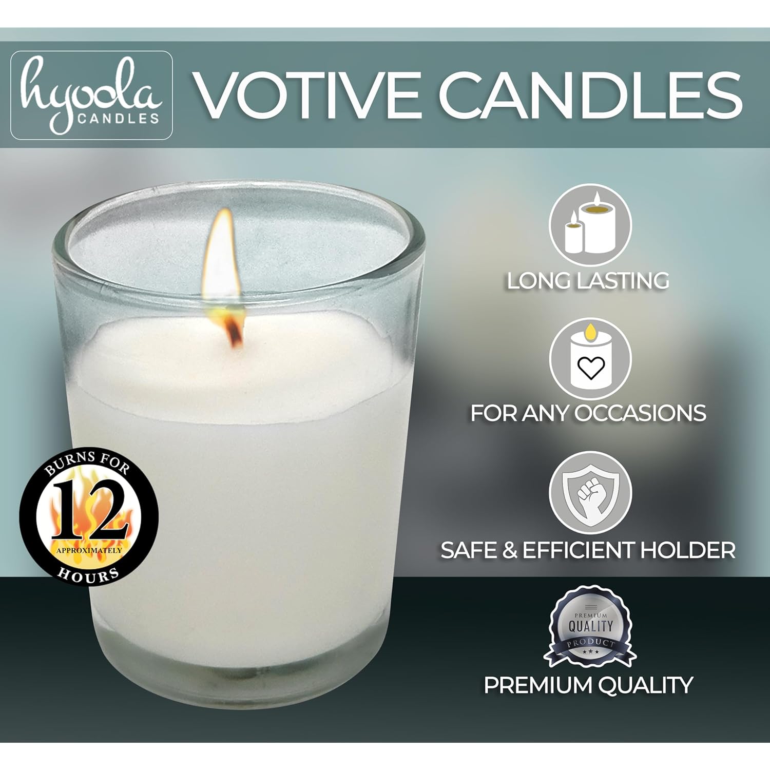 White Votive Candles In Glass - Pack Of 12 Votive Candle - 12 Hour Burn Time - Unscented Votive Candles - European Made Glass Votives