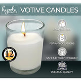 White Votive Candles In Glass - Pack Of 12 Votive Candle - 12 Hour Burn Time - Unscented Votive Candles - European Made Glass Votives