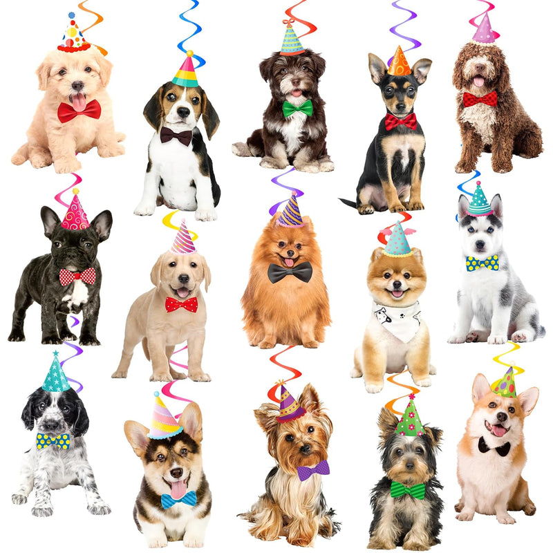 Dog Hanging Swirls Decorations Dog Themed Birthday Party Supplies 20Pc