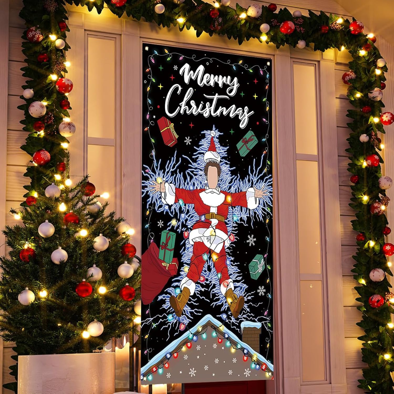 Griswold Family Cousin Eddie Christmas Vacation Door Cover - Funny Christmas Banner Decor For Home & Party