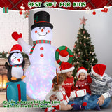 7Ft Christmas Snowman Inflatables Decoration With Led Lights, Blow Up Outdoor Decoration For Christmas Party, Holiday Xm