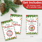 3.5"X2.1" Merry Christmas Scratch Cards - Scratch To Win Game Cards - 40 Christmas Lottery Game - For Xmas Parties,Family Gatherings,Increase The Game Atmosphere Prizes Activity - A01