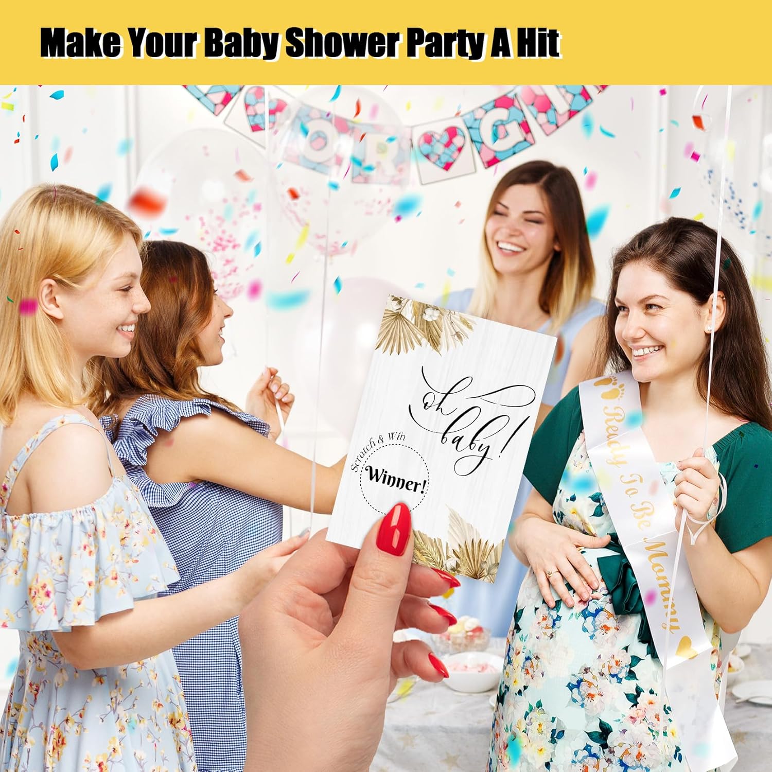 Minimalist Baby Shower Scratch Off Game | Simple Scratch Off Game For Baby Shower Party | 40 Pcs