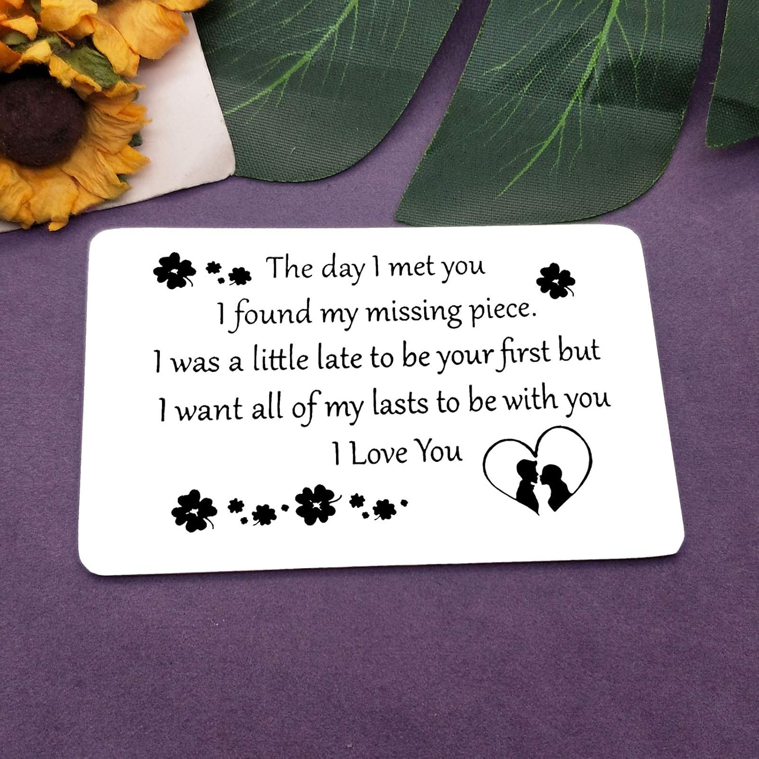 To My Man Gift For Him Metal Wallet Insert Card Anniversary Card For Boyfriend Fiance Husband I Love You Present Valentine'S Day Jewelry Wedding Birthday Gift For Men Couple