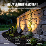 Landscape Lighting Low Voltage Landscape Spotlight Kits 20W Halogen Outdoor 145 Lumen Black Waterproof Flood Lights 12V 2800K Warm White Metal Tree Lights For Garden & Yard 6Pack