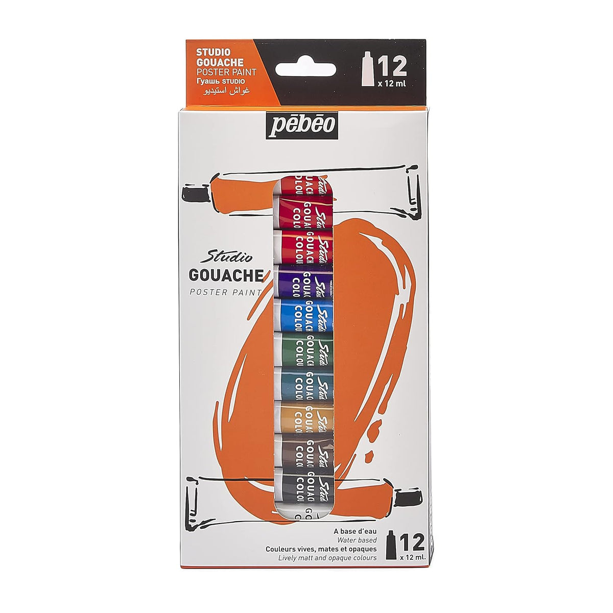 PEBEO Gouache, Assorted, 12x12ml