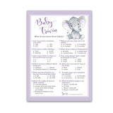 Gender Neutral Baby Shower Games — Baby Trivia Game — Pack Of 25 — Purple Elephant Little Peanut Theme, Fun Facts Baby Shower Activity, Gender Reveal Party Couples Shower, Sprinkle, Sip & See G503-Trv