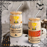 6 Set Halloween Costume Contest Trophy Cups Bulk Halloween Costume Party Award 16 Oz Funny Cute Personalized Glasses Cups Trophy Spider Pumpkin Skull Witch Hat Bat Cup For Contest Game Prizes