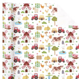 Farmhouse Wrapping Paper Roll - Mini Roll - 17 Inch X 16.5 Feet - Farm Animal Wrapping Paper For Birthday, Baby Shower, Country Present Wrapping