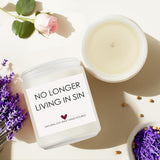 Wedding Gifts For Newlyweds, Gift For Bride And Groom, Funny Engagement Gifts For Him And Her, Lavender Scented Candles, No Longer Living In Sin