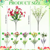 60 Pcs Outdoor Plastic Plants Bulks Artificial Flowers Uv Resistant Lavender Flowers Stems Baby'S Breath Plastic Greenery Shrubs Fake Daisy Eucalyptus For Home Patio Decoration