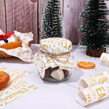 150Pcs Merry Christmas Wax Paper Gold Letters Dry Waxed Deli Sheets Waterproof Oil Proof Picnic Liners Xmas Wrap Tissue For Sandwich Fast Food Party Kitchen Supply, 8.3 X 9.8 Inch