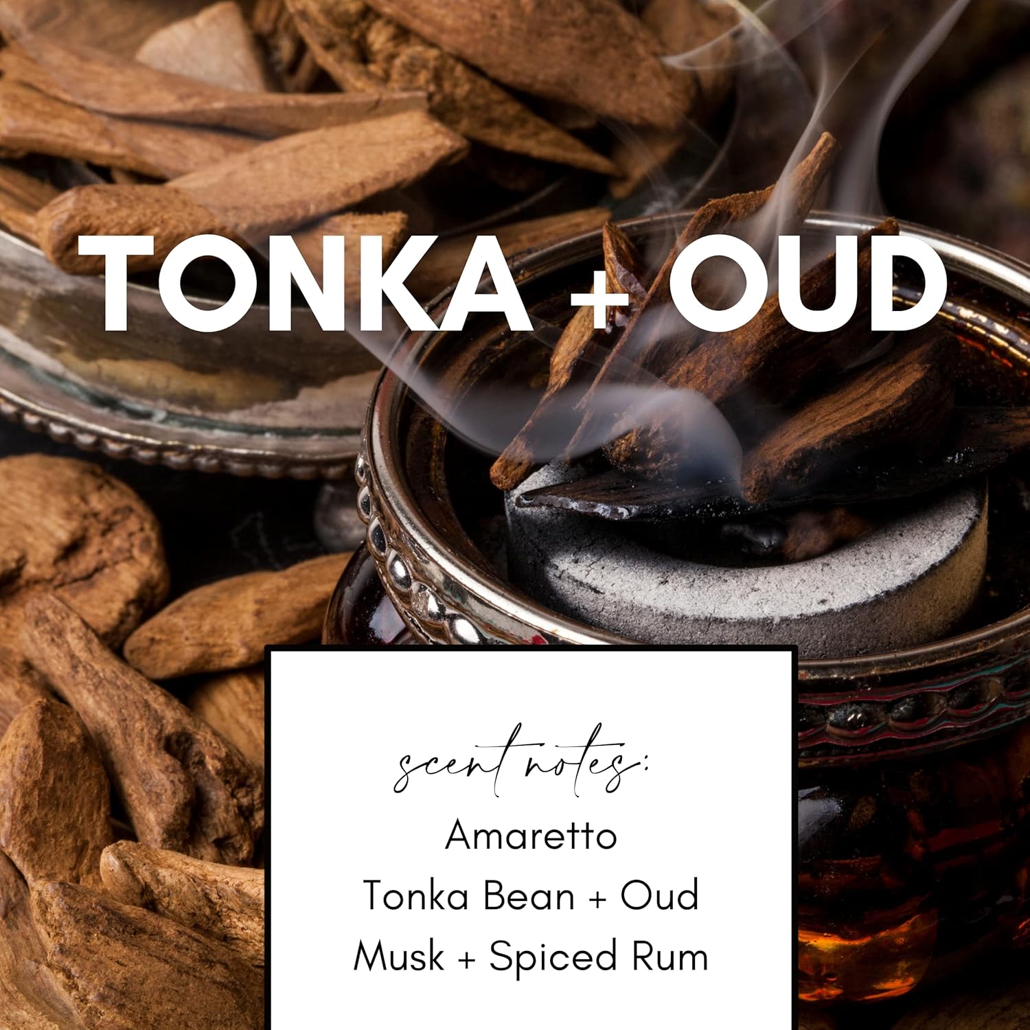 Tonka Oud Candle 9 Oz | Woodsy Unisex Scented Oud Candle For Men & Women | Premium Wax Candles For Home In Amber Glass Jar Candle | Usa Made Vegan & Phthalate Free (Oud, 9Oz)