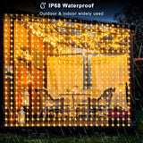 RGB Smart Curtain Lights 8FT x 6FT 144 LED Color Changing Fairy Lights with Music Sync App Remote USB Powered 5050 Chip for Party Patio Garden Decor