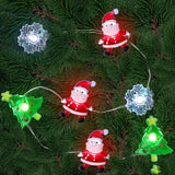 Christmas Lights Santa Snowflake Christmas Tree String Lights, 30 Leds 10Ft Battery Powered, Christmas Decorations Xmas