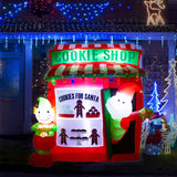 6Ft Christmas Inflatable Santa Elf Cookie Shop Decoration With Led Lights Outdoor Yard Easter Blow Up Decorations Inflat