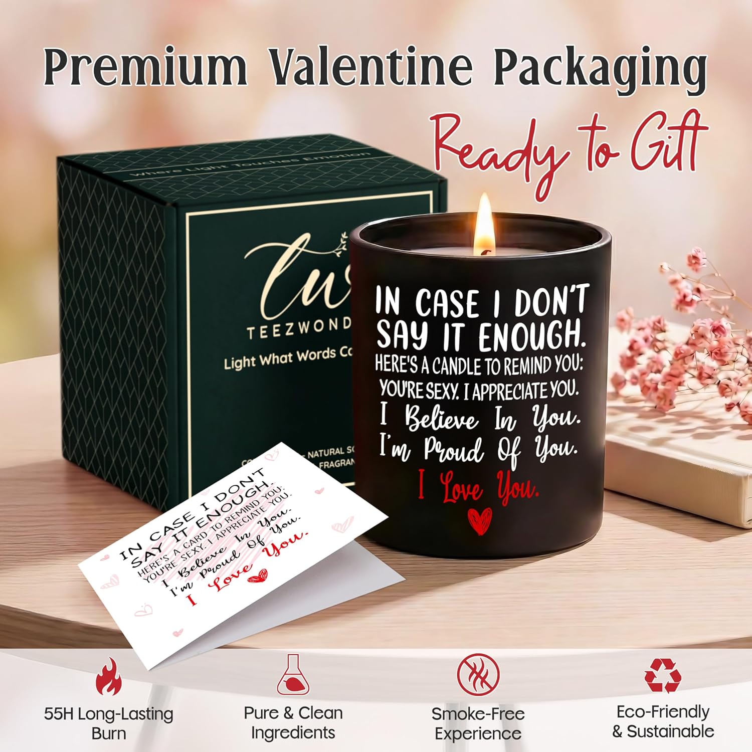 Valentines Day Gifts For Her Him - Long Lasting Vanilla Lavender Candle 10 Oz - Romantic Anniversary Wedding Birthday Valentines Gifts For Women Men, Girlfriend Boyfriend Gift Ideas