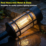 8 Pack 21 Inch Solar Pathway Lights Metal Glass Waterproof Auto On Off Garden Lights