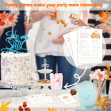 Baby Shower Games, Thanksgiving Baby Predictions And Advice Cards, 25 Sets Gender Reveal Party Decorations Supplies Favors - E02