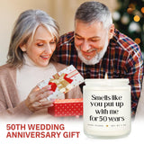 50Th Anniversary Wedding Gifts - Funny 50Th Anniversary Couple Candle, 50 Year Golden Wedding Keepsake Gift For Women Men Him Her Wife Husband Friend Parents, 7Oz