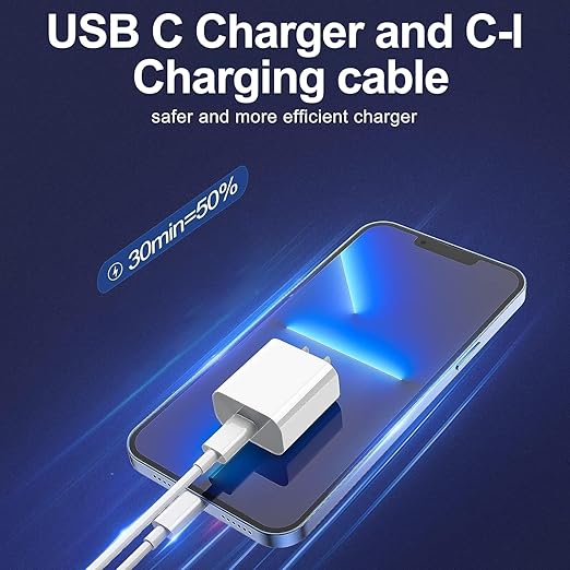 2 Pack Fast iPhone Charger with 6FT & 10FT USB C to Lightning Cables for iPhone 14 13 12 11