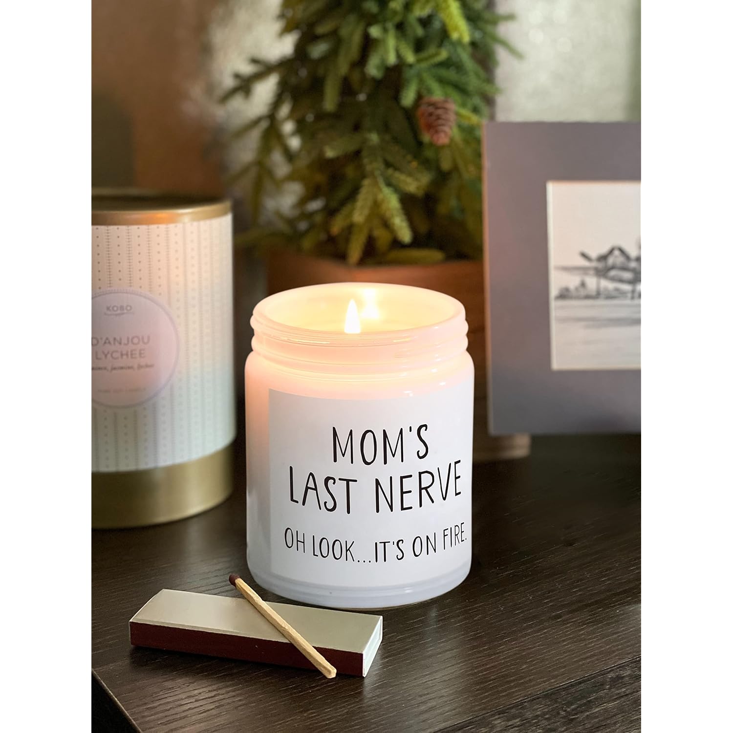 Mothers Day Gifts For Mom From Daughter And Son, Moms Last Nerve Candle, Cool Best Mom Gifts Ideas, Birthday & Mothers Day & Thanksgiving & Christmas Gift For Moms - Lavender Scented Candle