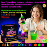 Neon Pigment Paste For Epoxy Resin – 36 Ultra-Bright Colors (15G) | Mica Powder Paste Dye – High-Gloss, Easy Mix For Uv Resin, Epoxy Art & Deep Pour Projects