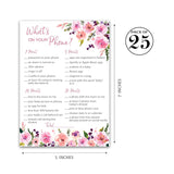 Pink Floral Baby Shower Games — What'S On Your Phone Baby Shower Game — Pack Of 25, Pink Flowers Garden Shower Activity, Couples Co-Ed Shower Baby Sprinkle Sip And See Birthday G140-Phn