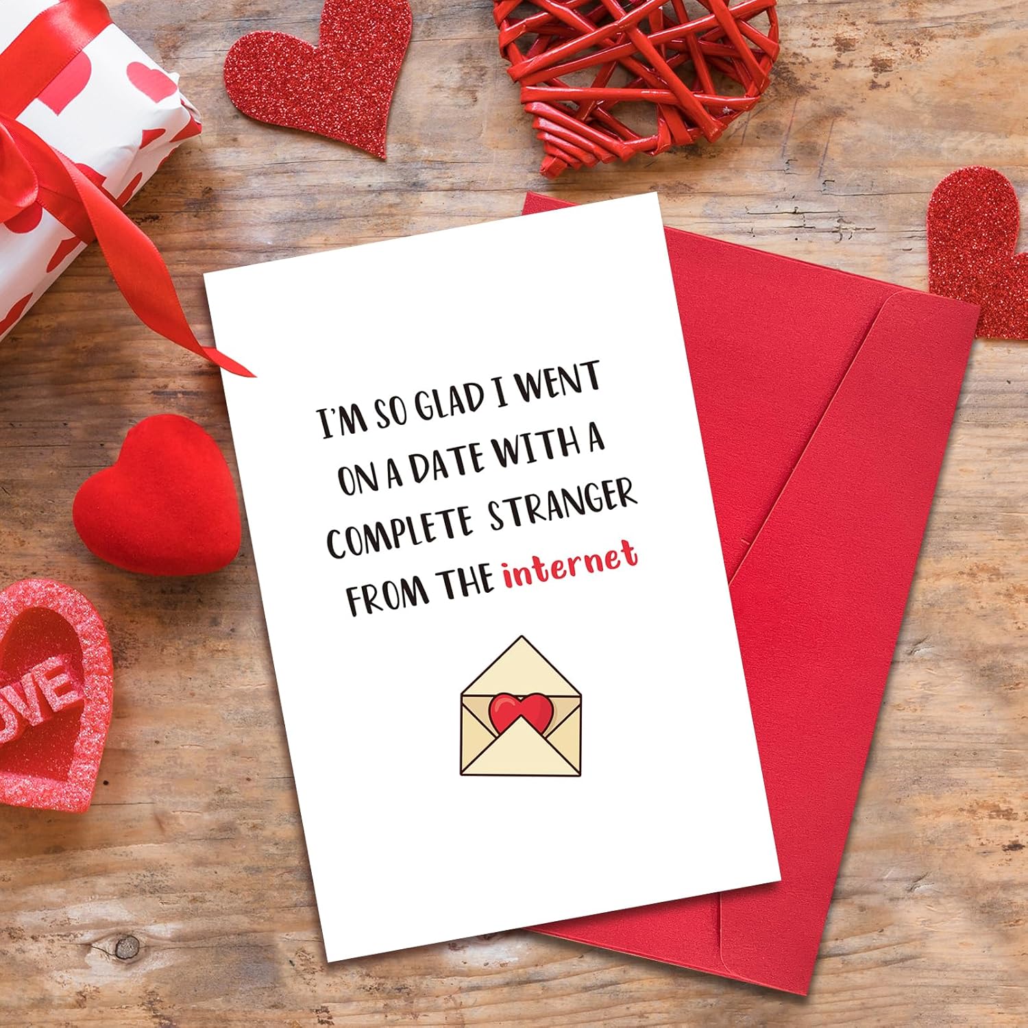 Funny Valentines Day Card Gifts For Boyfriend Girlfriend, Cute Valentines Day Gifts For Him Her Husband, Funny Internet Stranger Online Dating Valentines Card