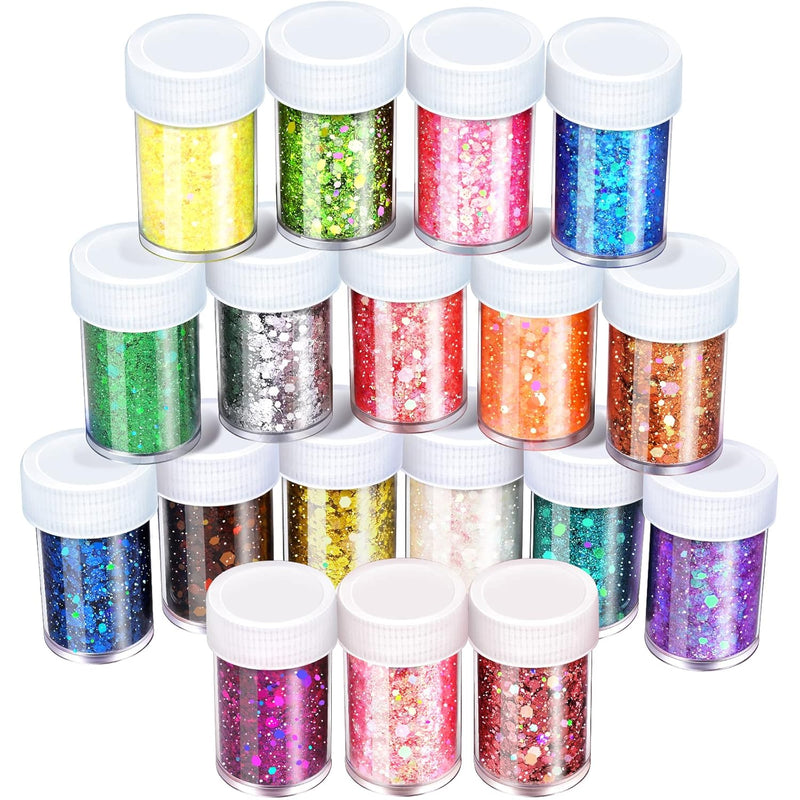 Chunky Glitter, 18 Jars Glitter, Mixed Fine Chunky Glitter For Crafts, Craft G