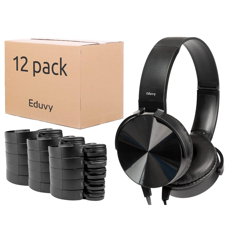 Bulk Headphones For Classroom, 12 Pack Durable Wired School Headphones For Stu