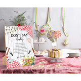 Bbq Don'T Say Baby Clothespin Game, Pack Of 1 Wooden Tabletop Sign With Stand And 50 Mini Natural Clothespins, Backyard Baby Shower Game, Gender Reveal Party Decorations - Qx13