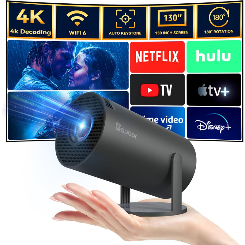 Mini Projector, Android TV 11, 1080P, 5G WiFi, Bluetooth, 10000 Lumen, 130"