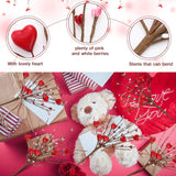 24 Pcs Valentine'S Day Artificial Berry Flower Stems Heart Shape Floral Picks Sprays Branches For Spring Mother'S Day Xmas Bridal Wedding Decoration Table Decor Vase Filler(Red)