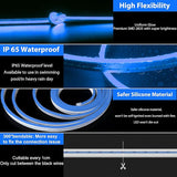 16.4FT Blue LED Neon Rope Lights 12V Waterproof Flexible DIY Strip Lights for Indoor Outdoor Decor