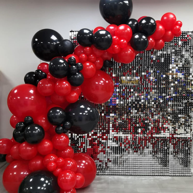 Red Black Balloon Garland 127 Pcs 18In 12In 10In 5In Latex Balloons Ar