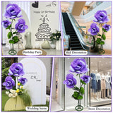 Giant Artificial Flower 3Pcs 3D Realistic - Waterproof Fake Flowers Durable Easy Maintenance Perfect For Home Garden Weddings Events Christmas Graduation Party Decorations (3Pcs-Roses-Purple)