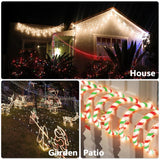 Christmas Candy Rope Lights 18Ft Xmas Tree Lights Ip65 Waterproof Connectable Tube Lights For Holiday Decoration