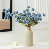 Faux Kiku Flower Grey – 10-Stem Pack Faux Chrysanthemum Flowers – Artificial Flower Ball For Floral Arrangements, Table Centerpieces, Flower Bouquet – Realistic Faux Flowers For Vase, Wedding, Party