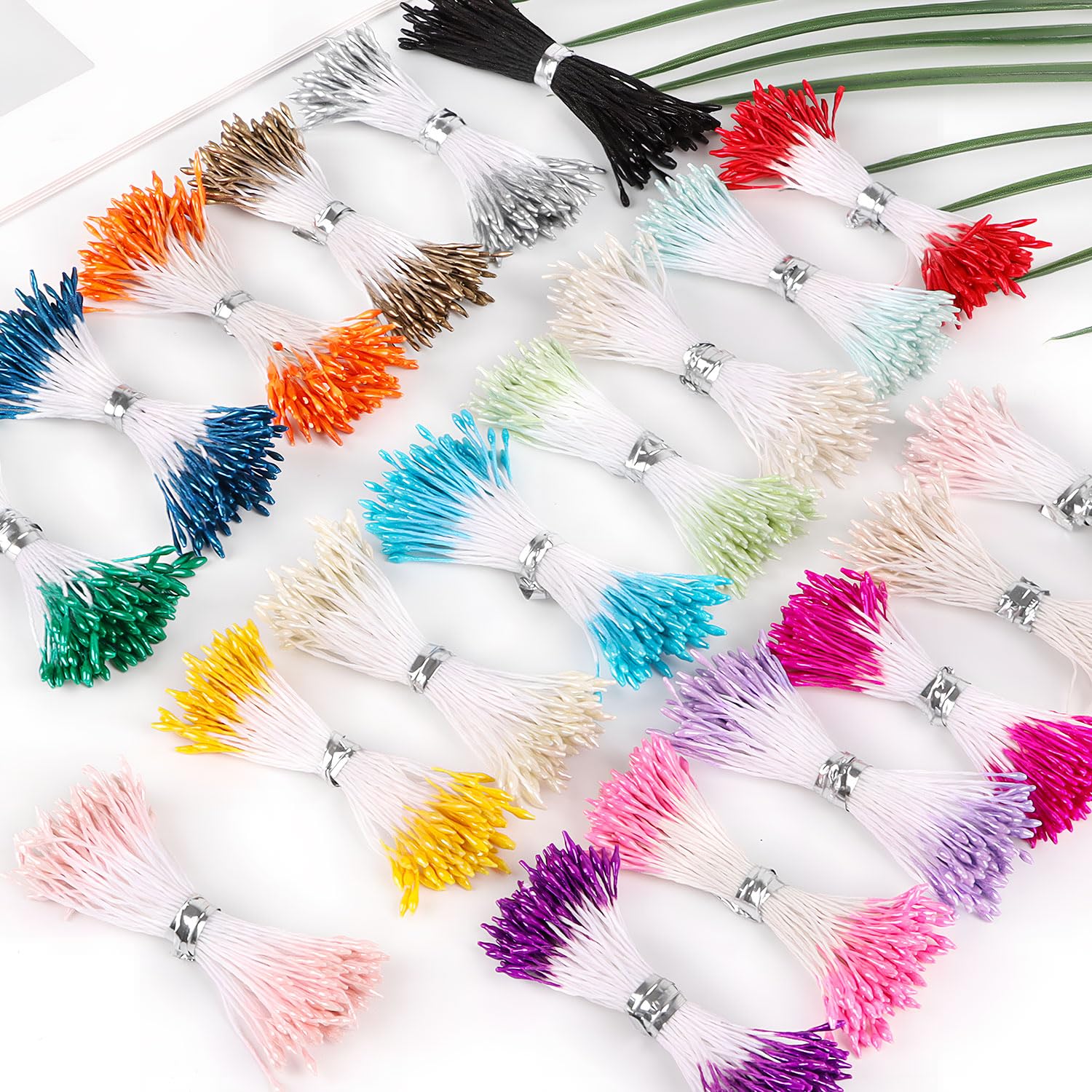 2000Pcs Flower Stamens For Crafts, 1Mm Artificial Pearl Floral Pistil For Diy Floral Picks Card Scrapbook Flower Buds Craft Making Wedding Decoratiaon
