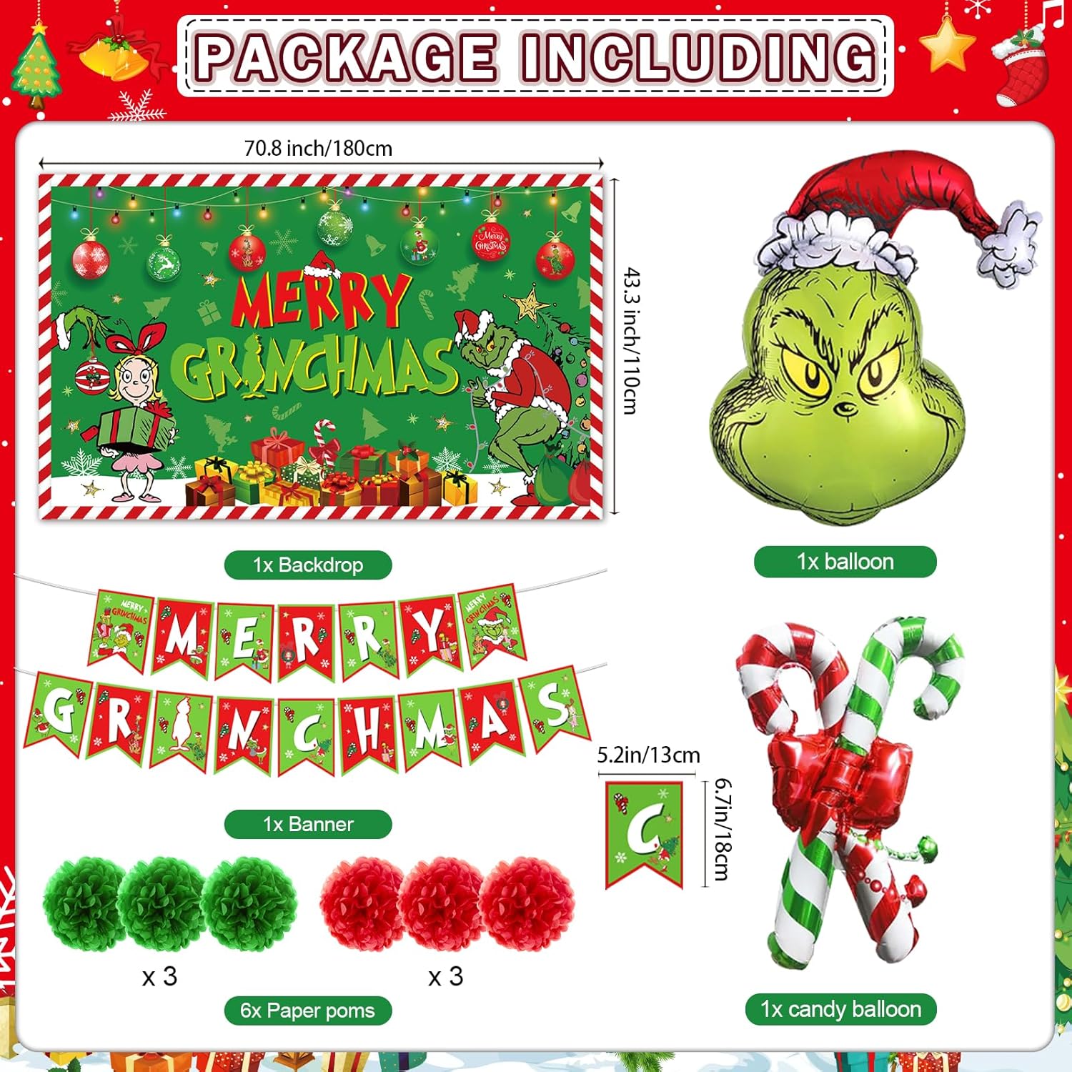 Merry Christmas Decorations Merry Banner Christmas Party Decorations Backdrop With Balloons For Party